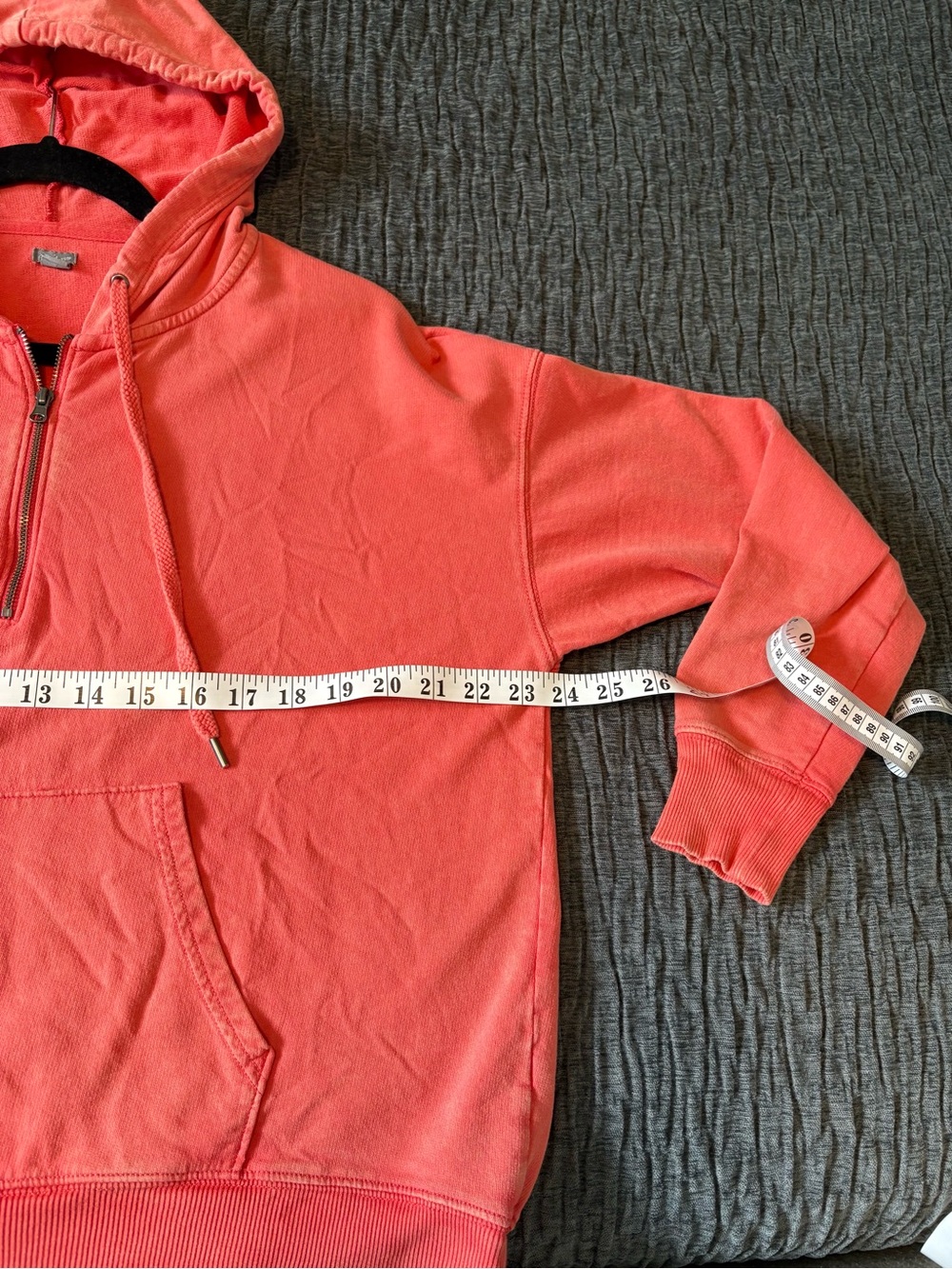 aerie Coral Half-Zip Hoodie. - Picture 5 of 6